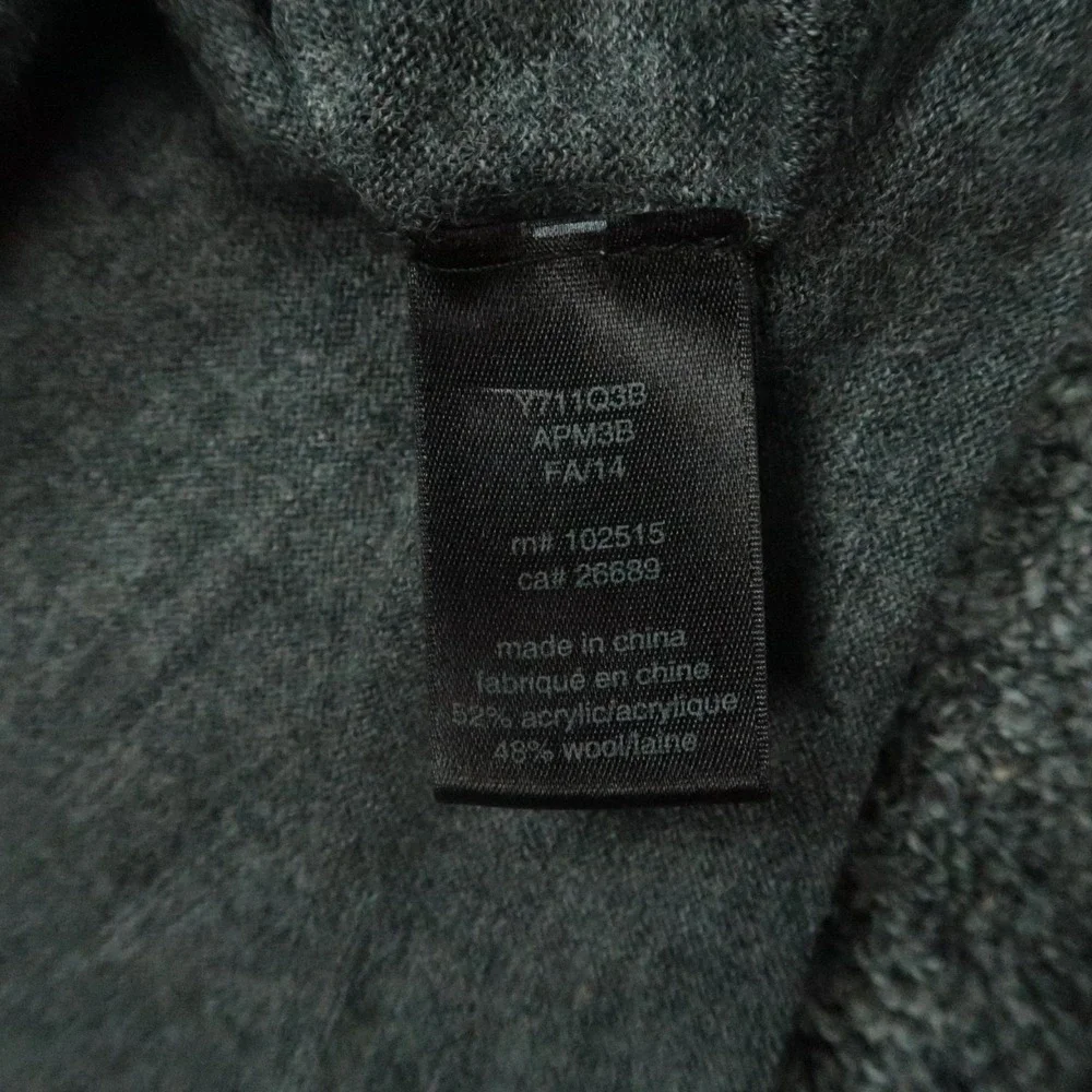John‎ Varvatos Sweater Mens XL Gray Full Zip Wool Blend Pockets Lightweight